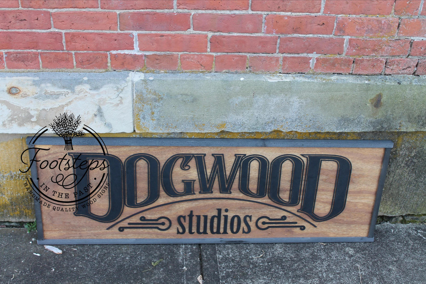 Large Custom Ranch Sign Dogwood Over-sized Rustic Business Logo Wood Laser Cut Out 3D Extra Large Sign Studio Sign Commerical signage
