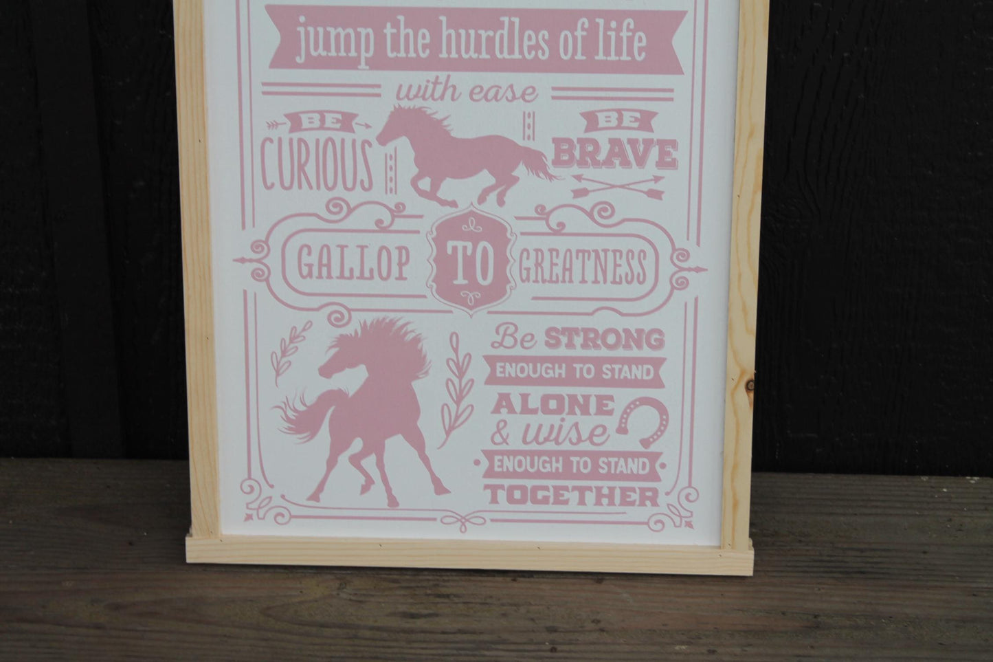 Advice from a Horse Quote Wood Sign UV Ink Font Script Free Spirt pony Sign Farmhouse Cute Primitive Framed Housewarming Gift