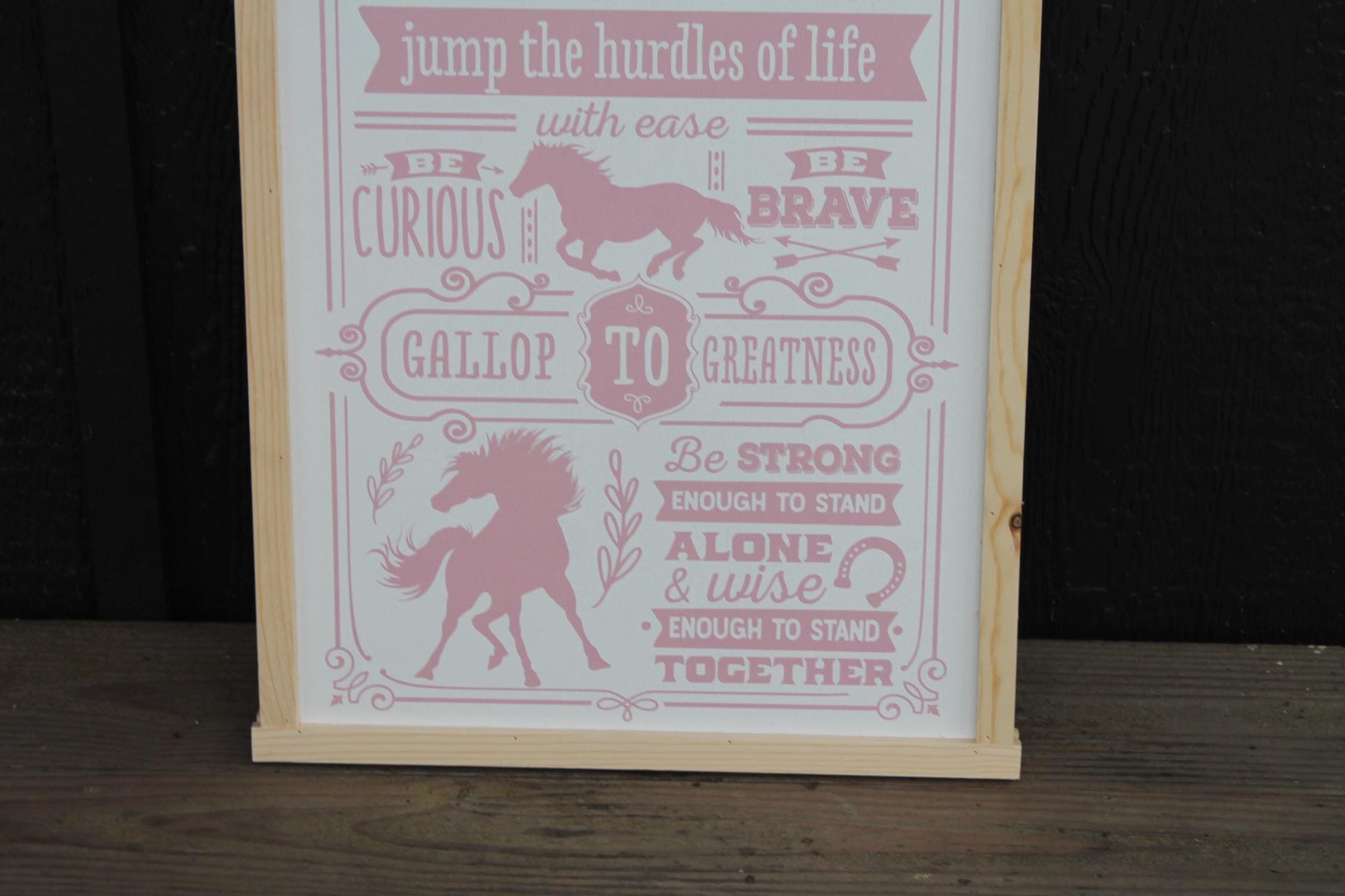 Advice from a Horse Quote Wood Sign UV Ink Font Script Free Spirt pony Sign Farmhouse Cute Primitive Framed Housewarming Gift