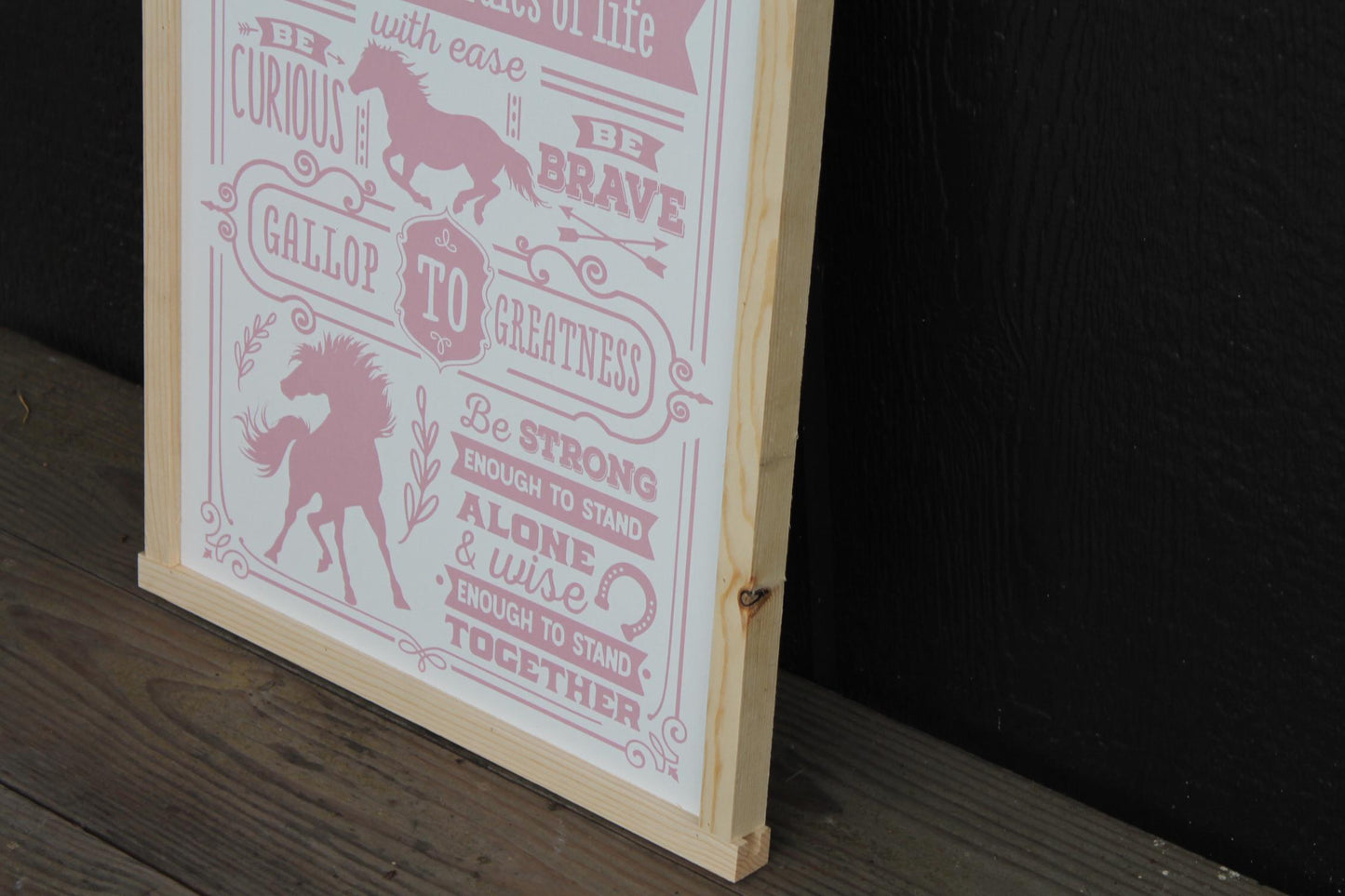 Advice from a Horse Quote Wood Sign UV Ink Font Script Free Spirt pony Sign Farmhouse Cute Primitive Framed Housewarming Gift