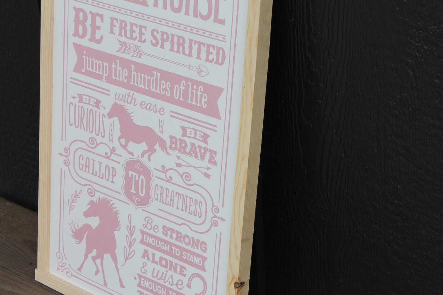 Advice from a Horse Quote Wood Sign UV Ink Font Script Free Spirt pony Sign Farmhouse Cute Primitive Framed Housewarming Gift