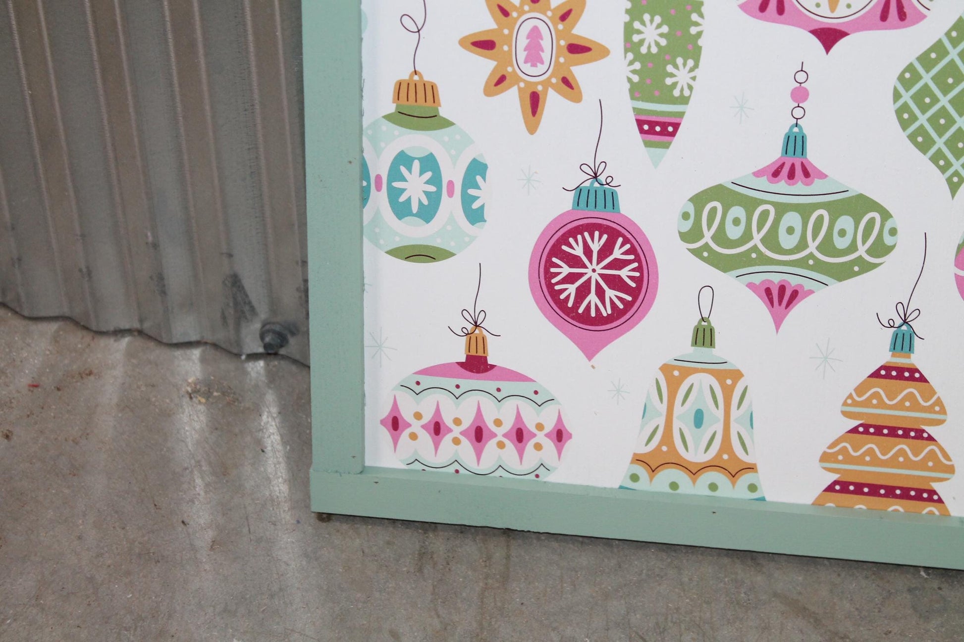 Christmas Ornaments Colorful Festive Holiday Hanging Decorative UV Wood Sign Cute Silly Signage Framed simple design pretty square Decor