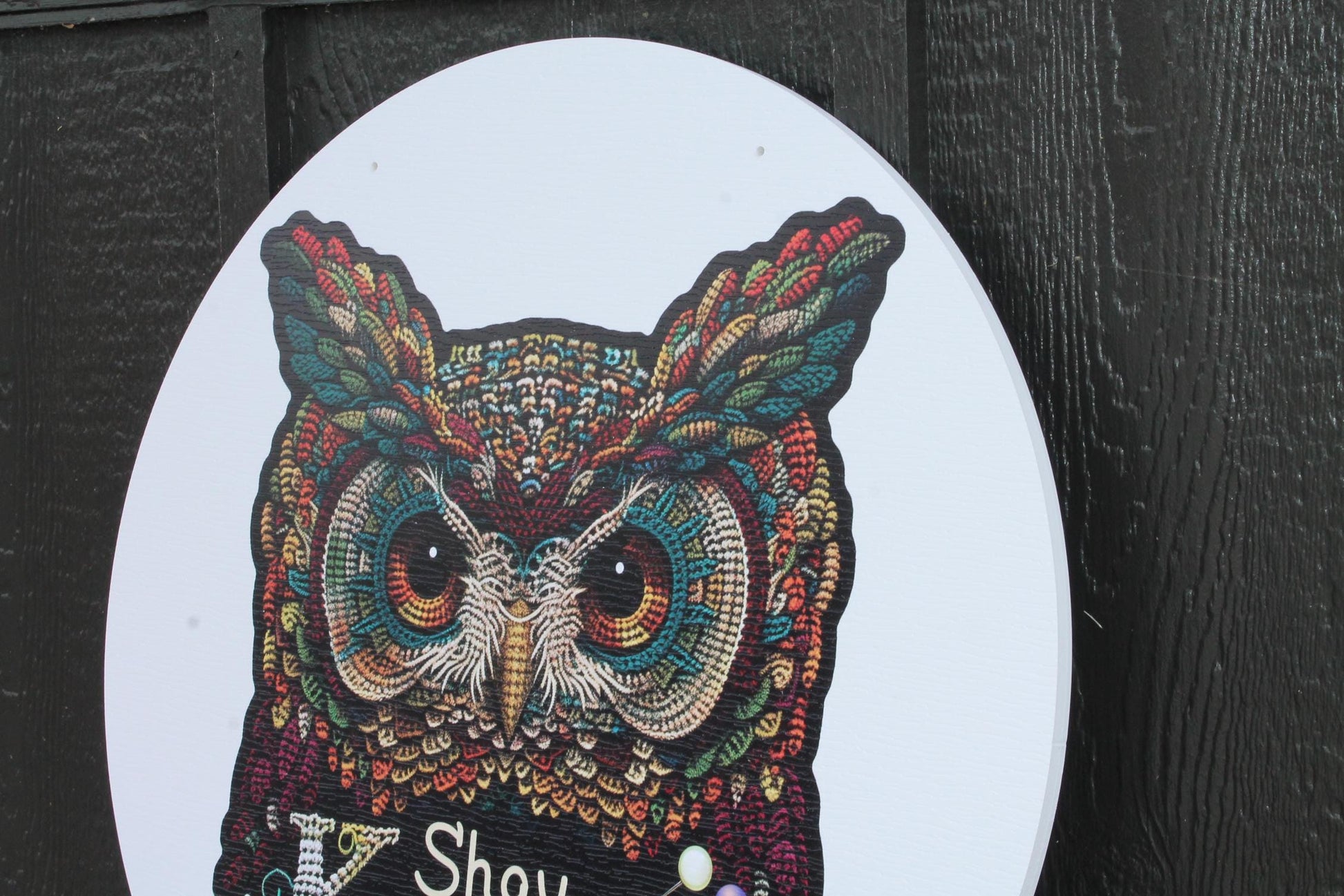 Custom Knitting Crochet Company Weatherproof PVC Sign Your Logo Personalized Round Circle Textured Ready for your Business Logo Personalized