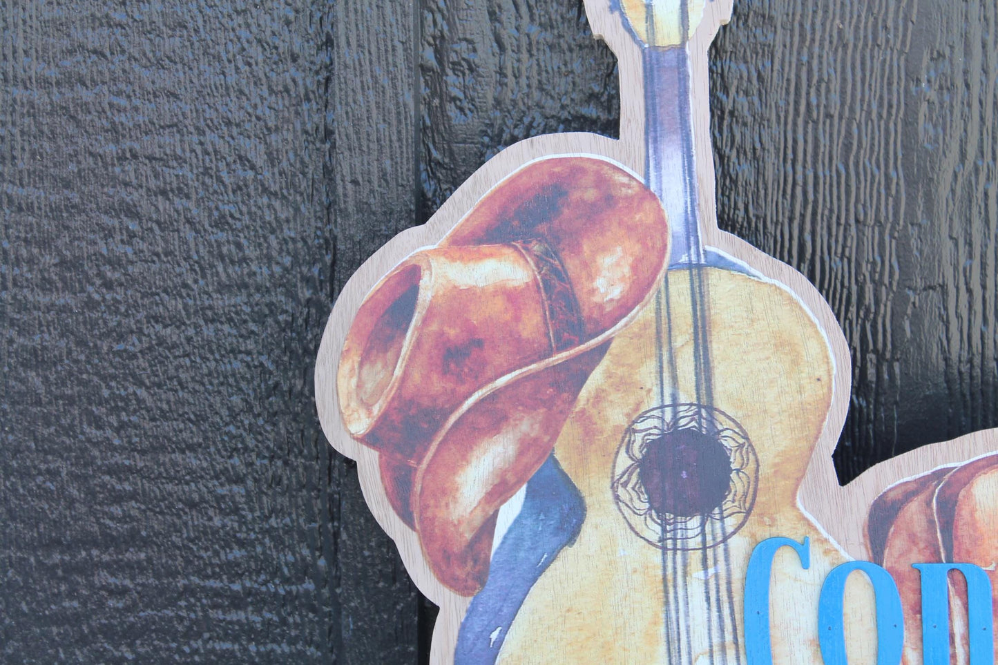 Custom Western Country Your Name Hanging Dorm Door Personalized Sign Contour Cut Wood Guitar Boots Cowboy Hat Nursery Sign Kids Room