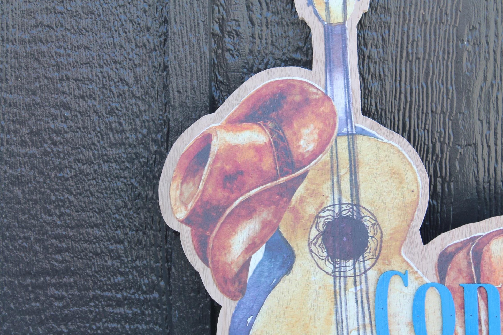 Custom Western Country Your Name Hanging Dorm Door Personalized Sign Contour Cut Wood Guitar Boots Cowboy Hat Nursery Sign Kids Room