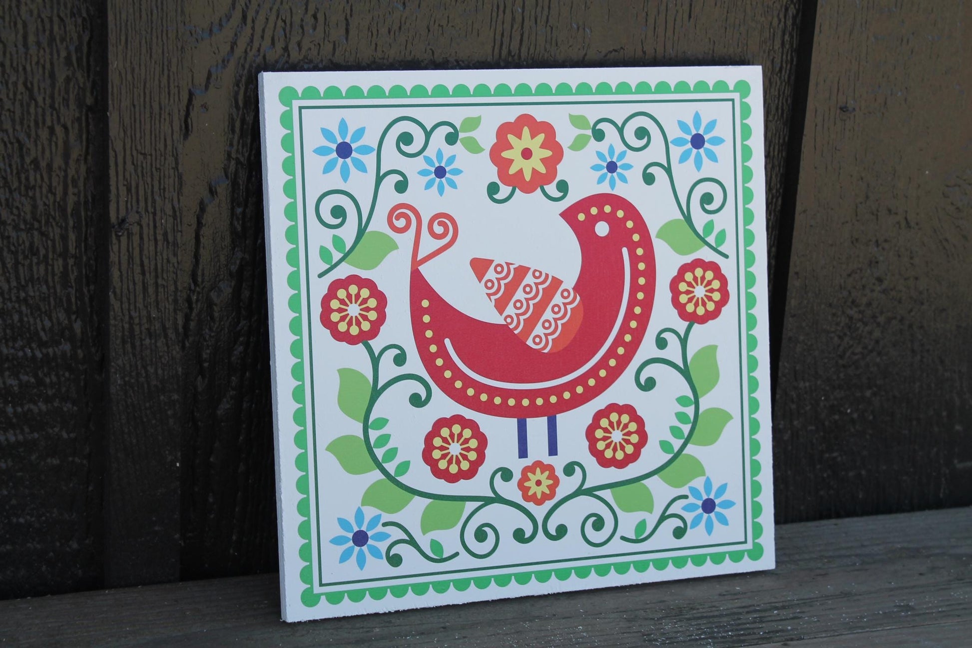 Bird Floral Barn Quilt Window Hanging Decorative Cute Flower Kitchen UV Wood Sign Cute Country Pretty Dove Chicken Outdoor Decor House PVC