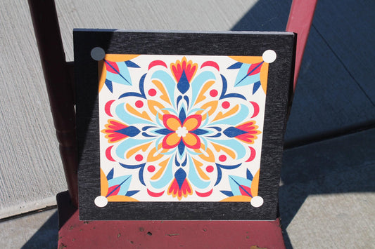 Western Barn Quilt Window Hanging Decorative UV Wood Sign Cute Country Signage Pattern Stylized Geometric PVC Outdoor Weather Proof