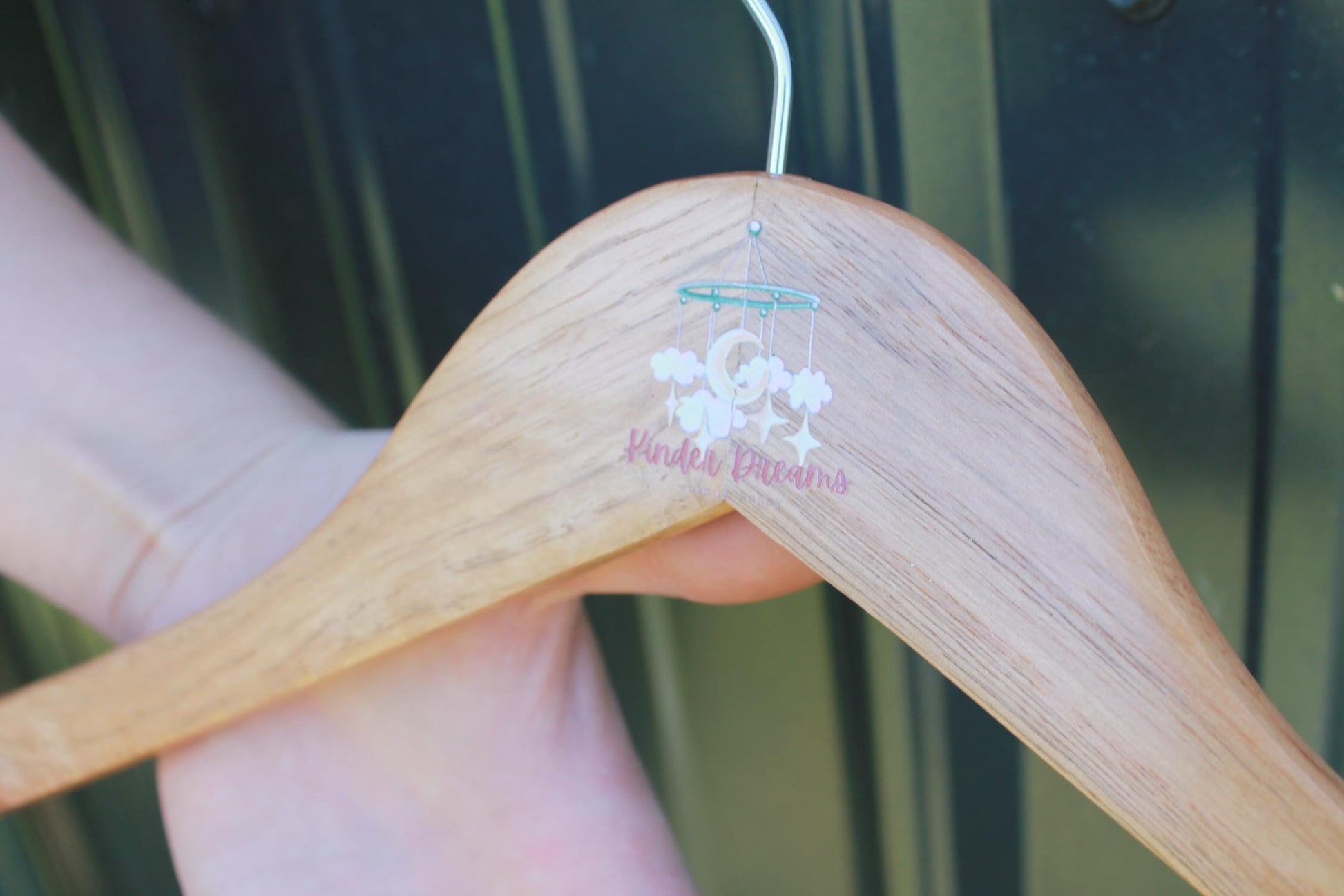 Nursery Custom UV Printed Hanger Engraved Hard Wood Sturdy clothing Coats Dreamcatcher Clouds Dreamer Kids Children clothes Moon Stars