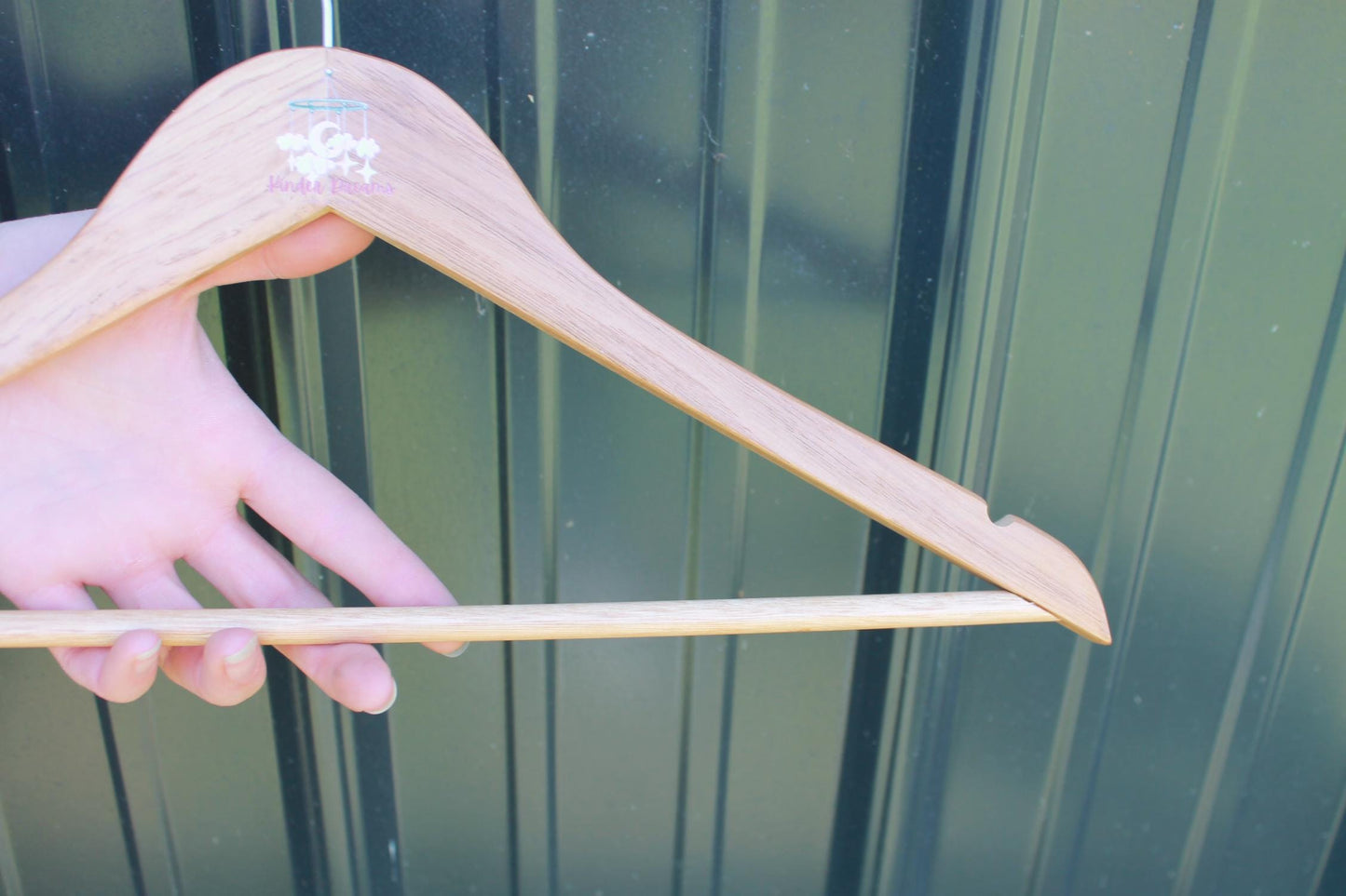 Nursery Custom UV Printed Hanger Engraved Hard Wood Sturdy clothing Coats Dreamcatcher Clouds Dreamer Kids Children clothes Moon Stars