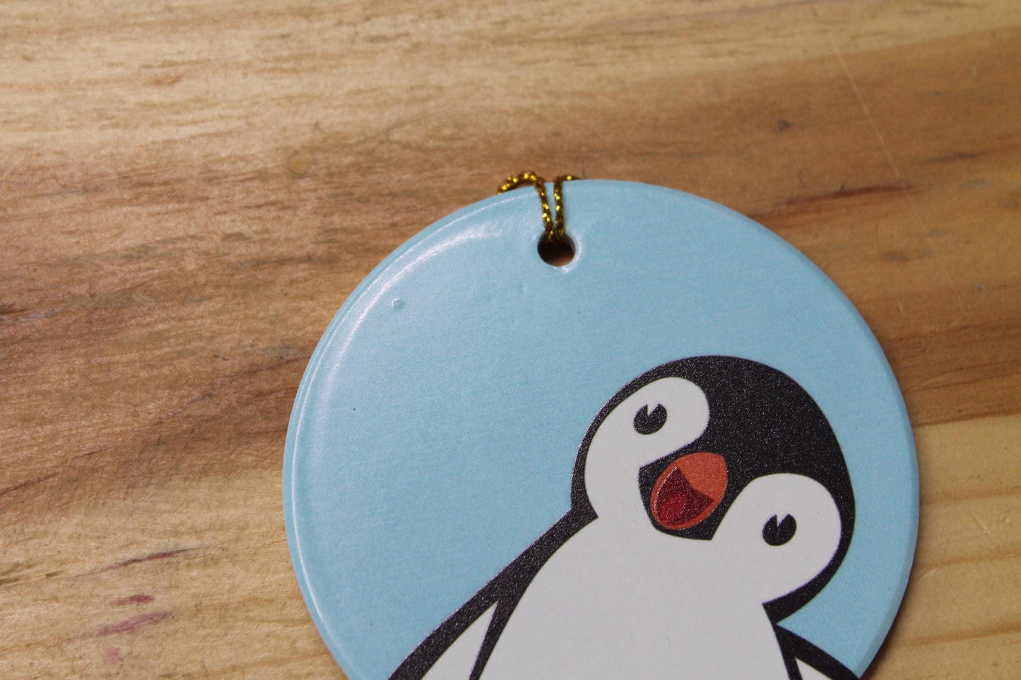 Penguin Baby Holiday Ceramic Christmas tree Decoration Animal Ornament Decor Circle Gift Cute Winter Hanging Circle Blue Bird Artic