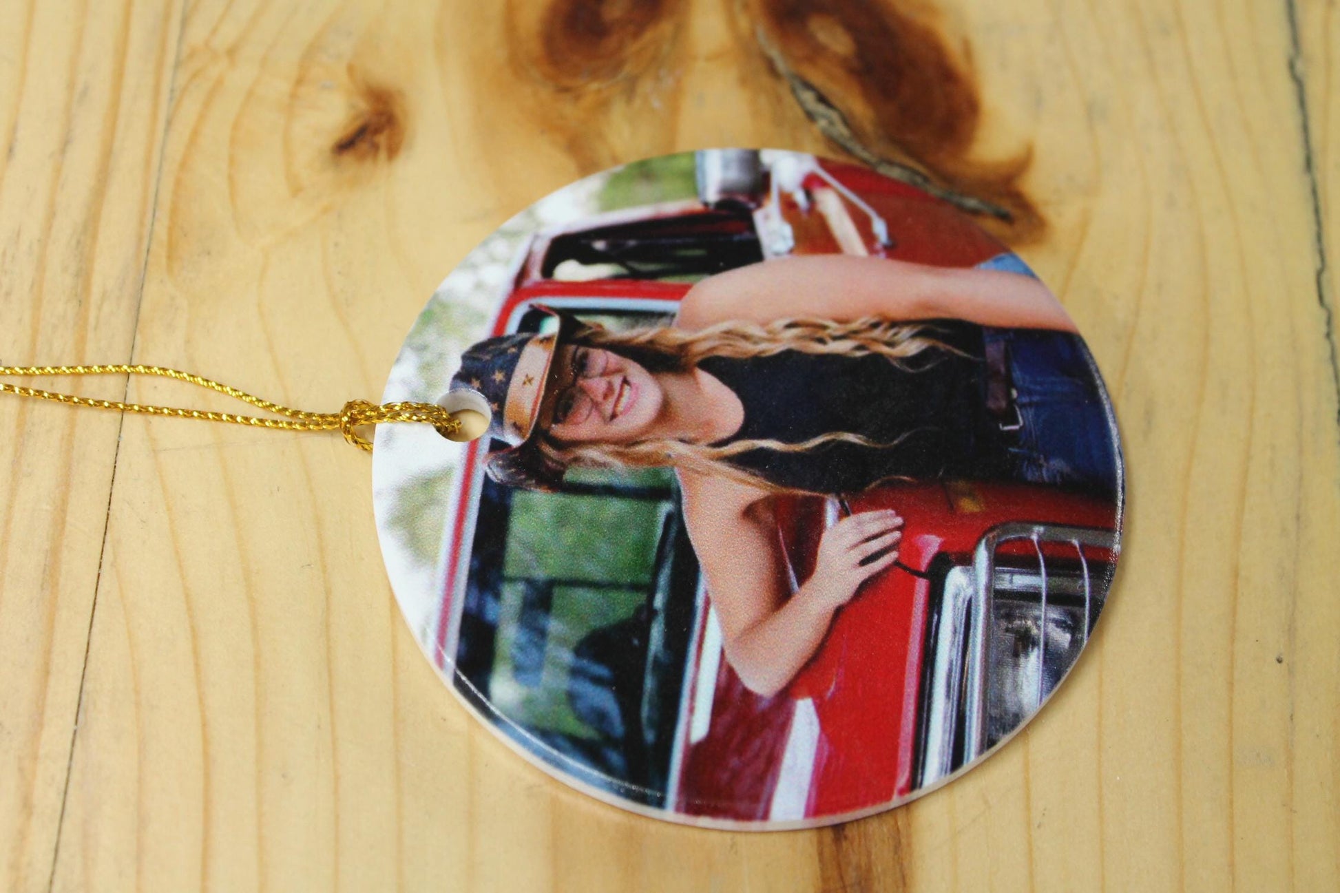 Ceramic Photo Ornament Keepsake Image Graduation Baby Birthday Printed Christmas Gift Giftable Personalized Birthday Memory Round Holiday