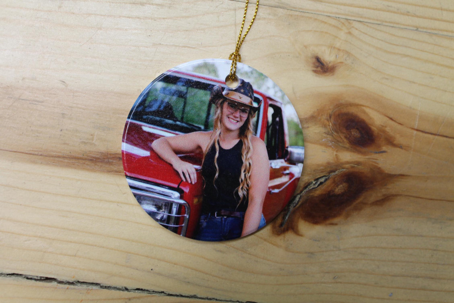 Ceramic Photo Ornament Keepsake Image Graduation Baby Birthday Printed Christmas Gift Giftable Personalized Birthday Memory Round Holiday