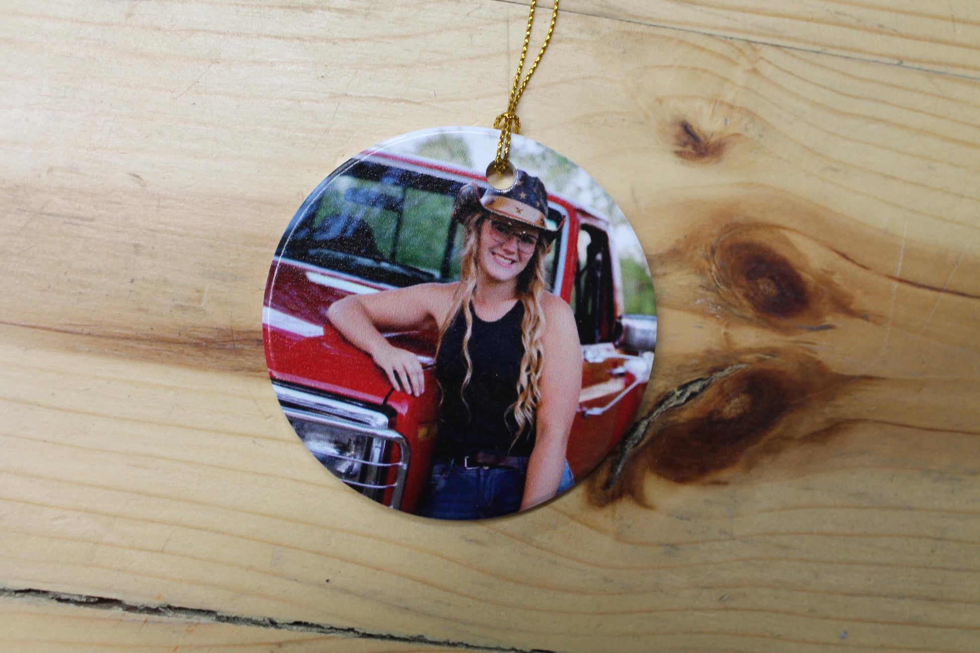 Ceramic Photo Ornament Keepsake Image Graduation Baby Birthday Printed Christmas Gift Giftable Personalized Birthday Memory Round Holiday