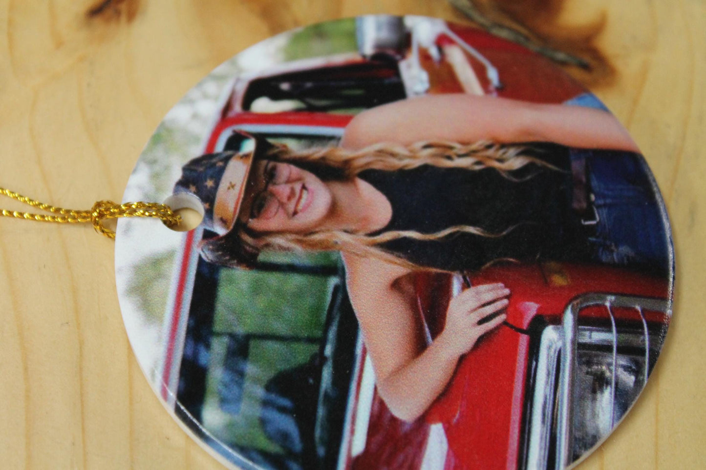 Ceramic Photo Ornament Keepsake Image Graduation Baby Birthday Printed Christmas Gift Giftable Personalized Birthday Memory Round Holiday