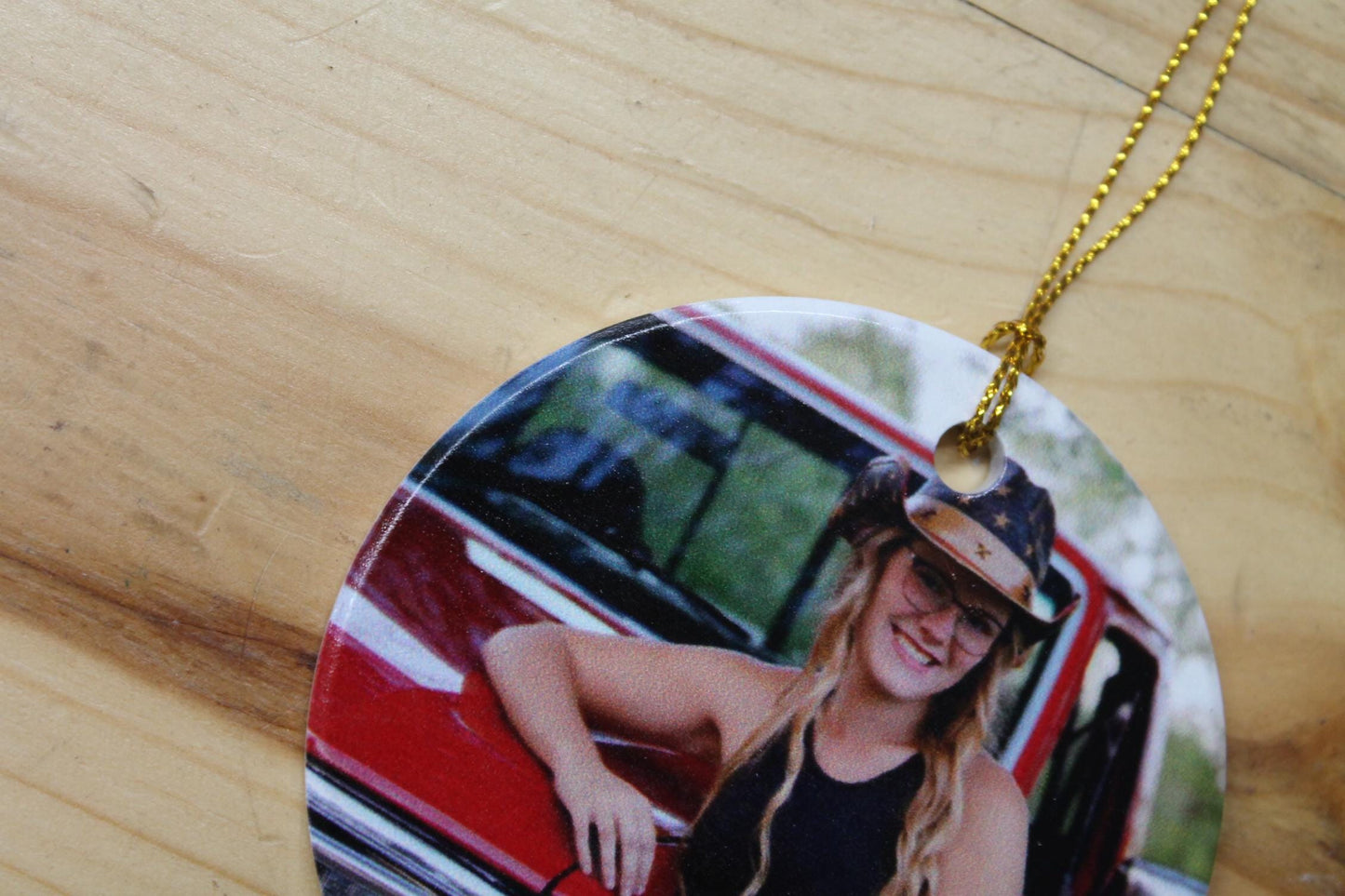 Ceramic Photo Ornament Keepsake Image Graduation Baby Birthday Printed Christmas Gift Giftable Personalized Birthday Memory Round Holiday