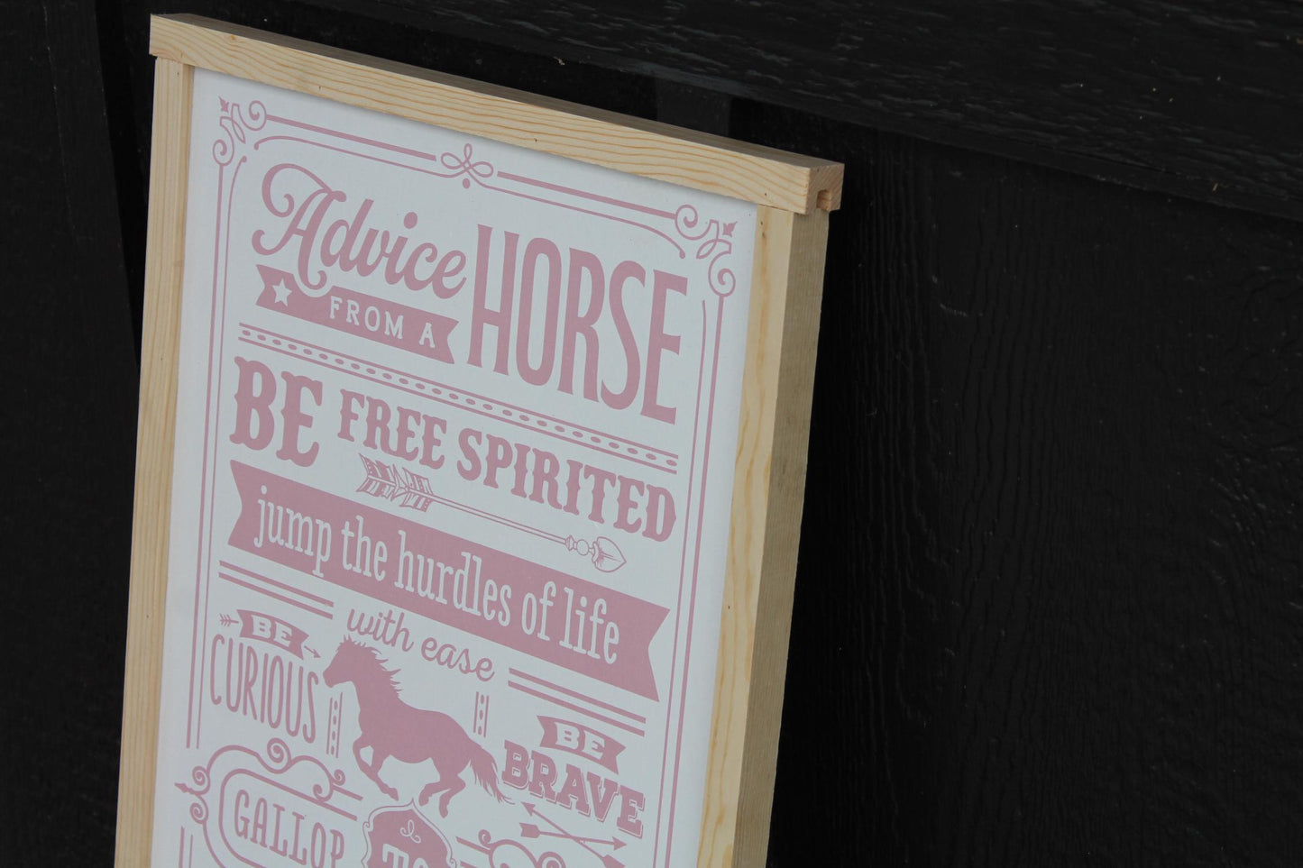 Advice from a Horse Quote Wood Sign UV Ink Font Script Free Spirt pony Sign Farmhouse Cute Primitive Framed Housewarming Gift