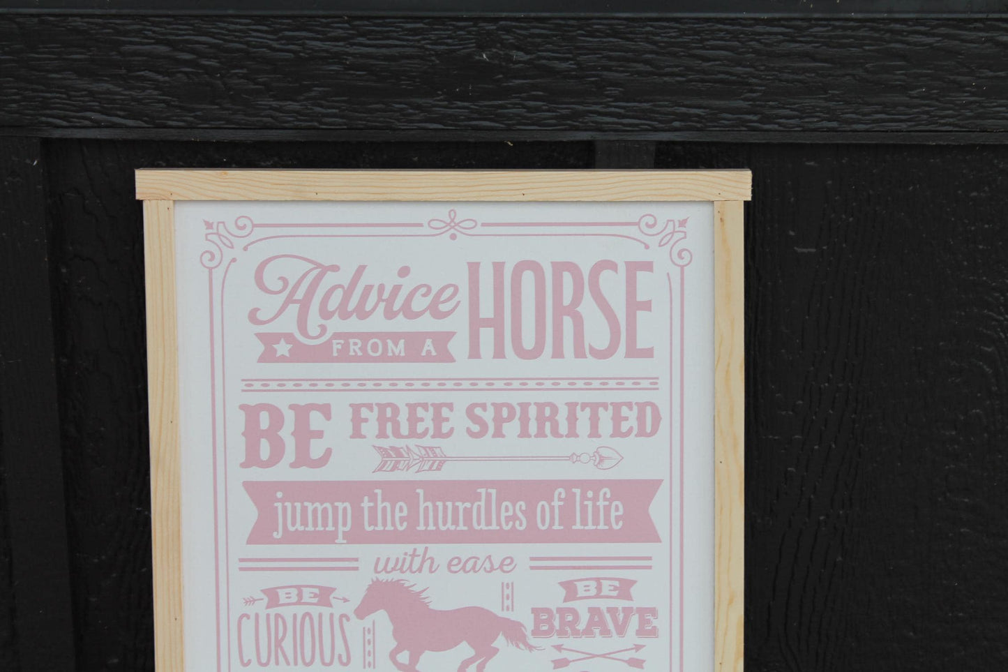 Advice from a Horse Quote Wood Sign UV Ink Font Script Free Spirt pony Sign Farmhouse Cute Primitive Framed Housewarming Gift