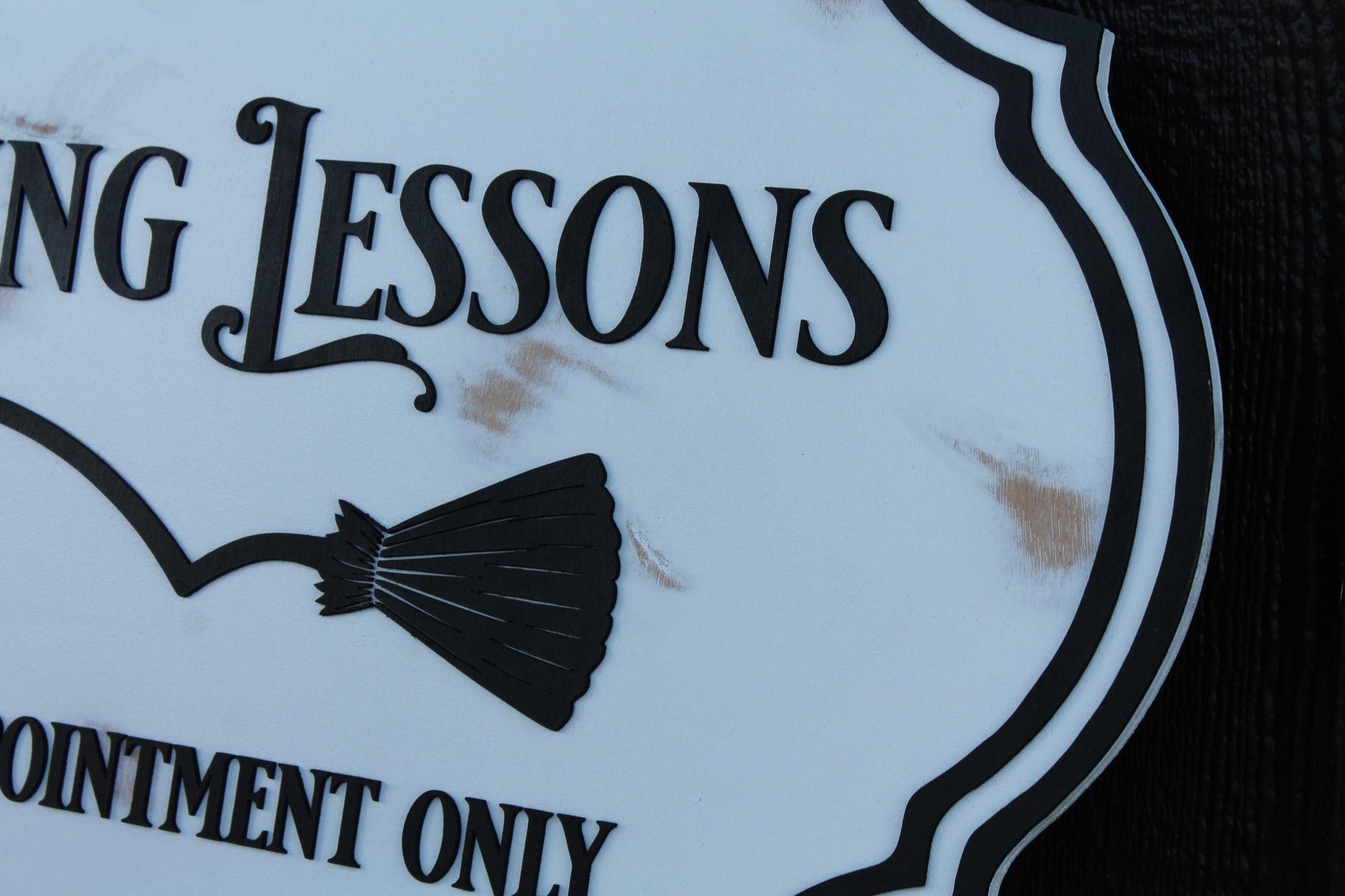 large wood sign Oval 3D Halloween Witch Flying Lesson farmhouse broom distressed holiday salem hocus pocus