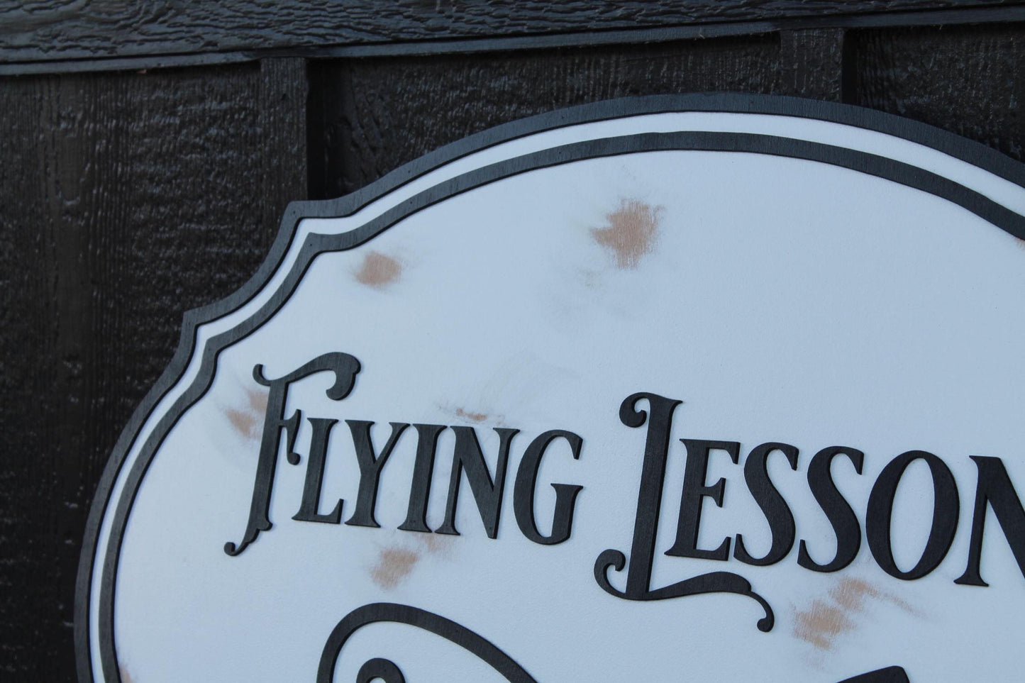 large wood sign Oval 3D Halloween Witch Flying Lesson farmhouse broom distressed holiday salem hocus pocus