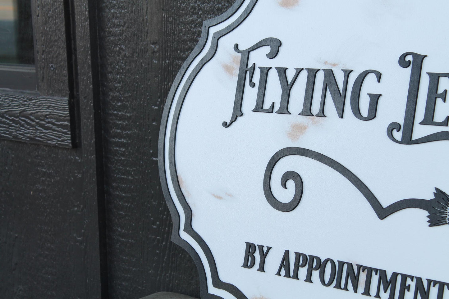 large wood sign Oval 3D Halloween Witch Flying Lesson farmhouse broom distressed holiday salem hocus pocus