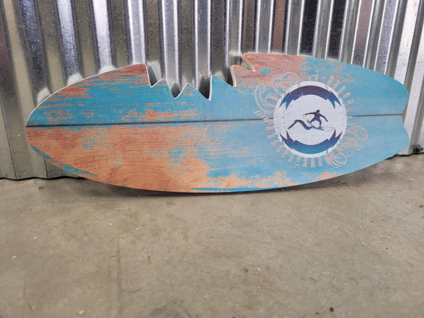 Shark Bite Surfboard Sign Custom to your business decor needs use your logo Printed on PVC