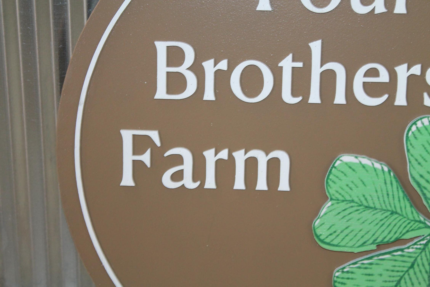 Handmade Custom Family Farm Wood Sign Your Logo Personalized Hanging Raised Letters Round Printed Image Shamrock St.Patrick Holiday Seasonal