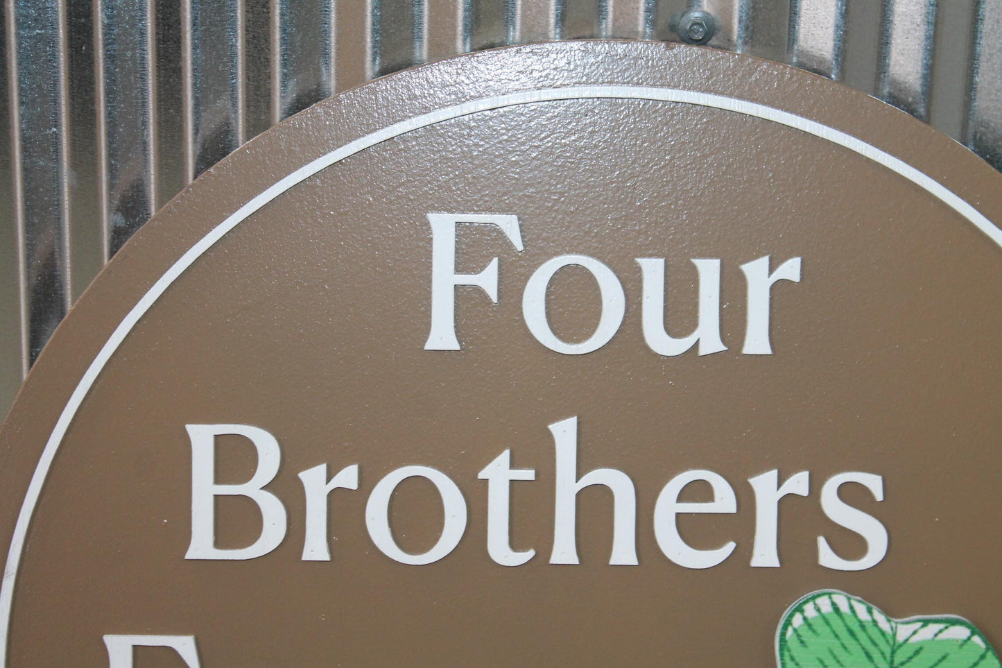 Handmade Custom Family Farm Wood Sign Your Logo Personalized Hanging Raised Letters Round Printed Image Shamrock St.Patrick Holiday Seasonal