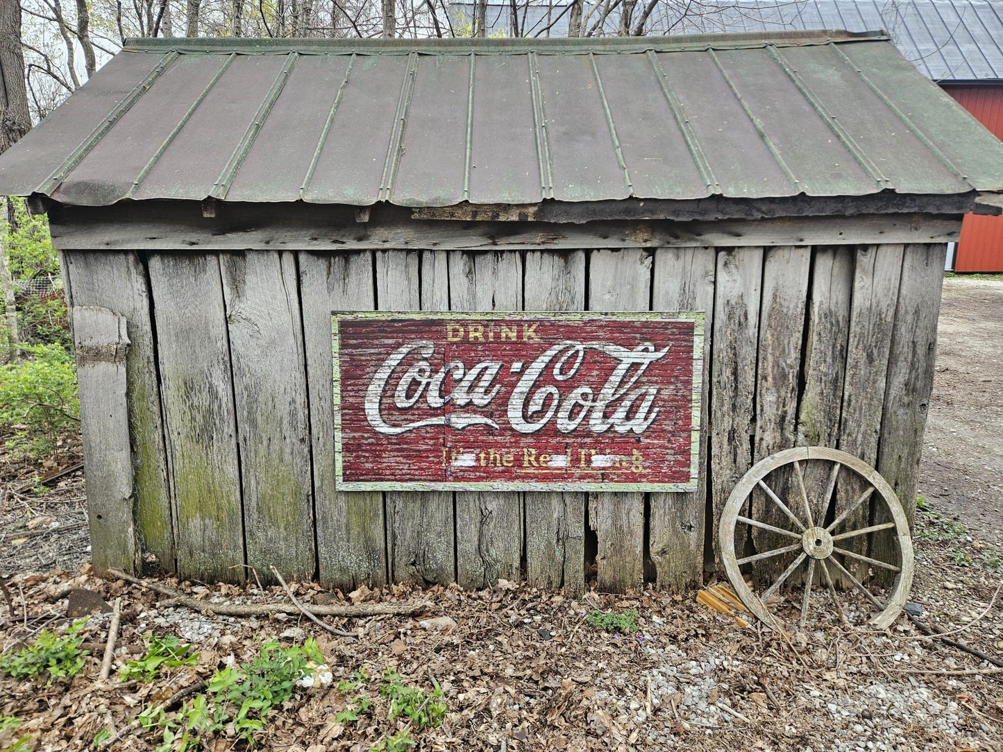 Antique Coca-Cola Barn Sign Coke PVC Textured Finish Weatherproof Fade Resistant Rustic Waterproof Decor soda Printed Outdoor
