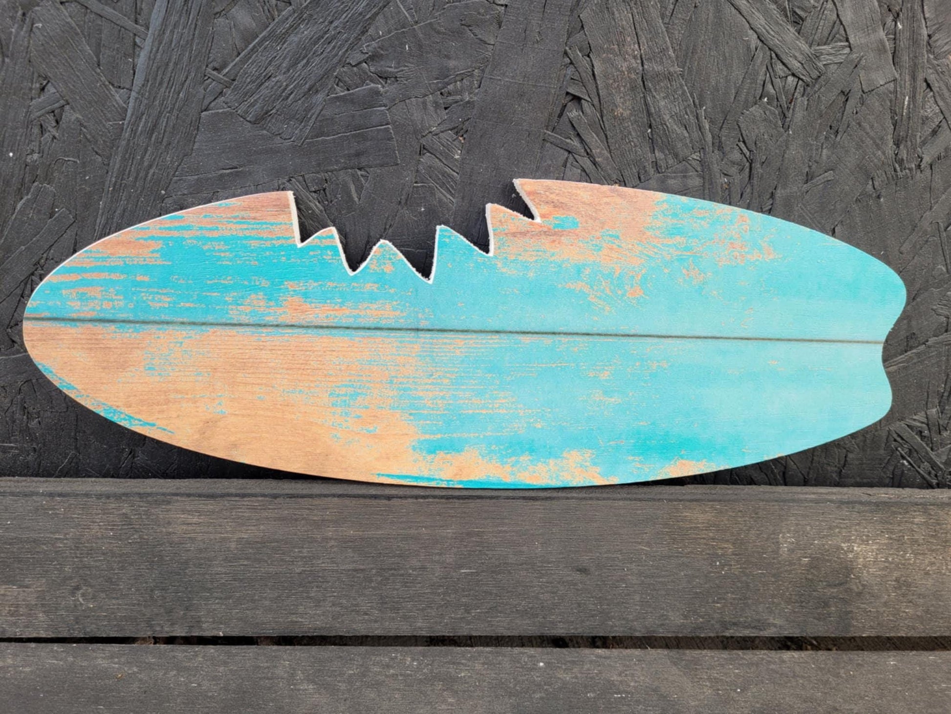 Shark Bite Surfboard Sign Custom to your business decor needs use your logo Printed on PVC