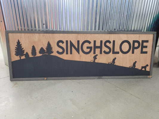 Custom Family Name Large Sign Over-sized Rustic Wood Laser Cut Out 3D Extra Large Sign Homestead Handmade Farm Skiing Slope Family Ski