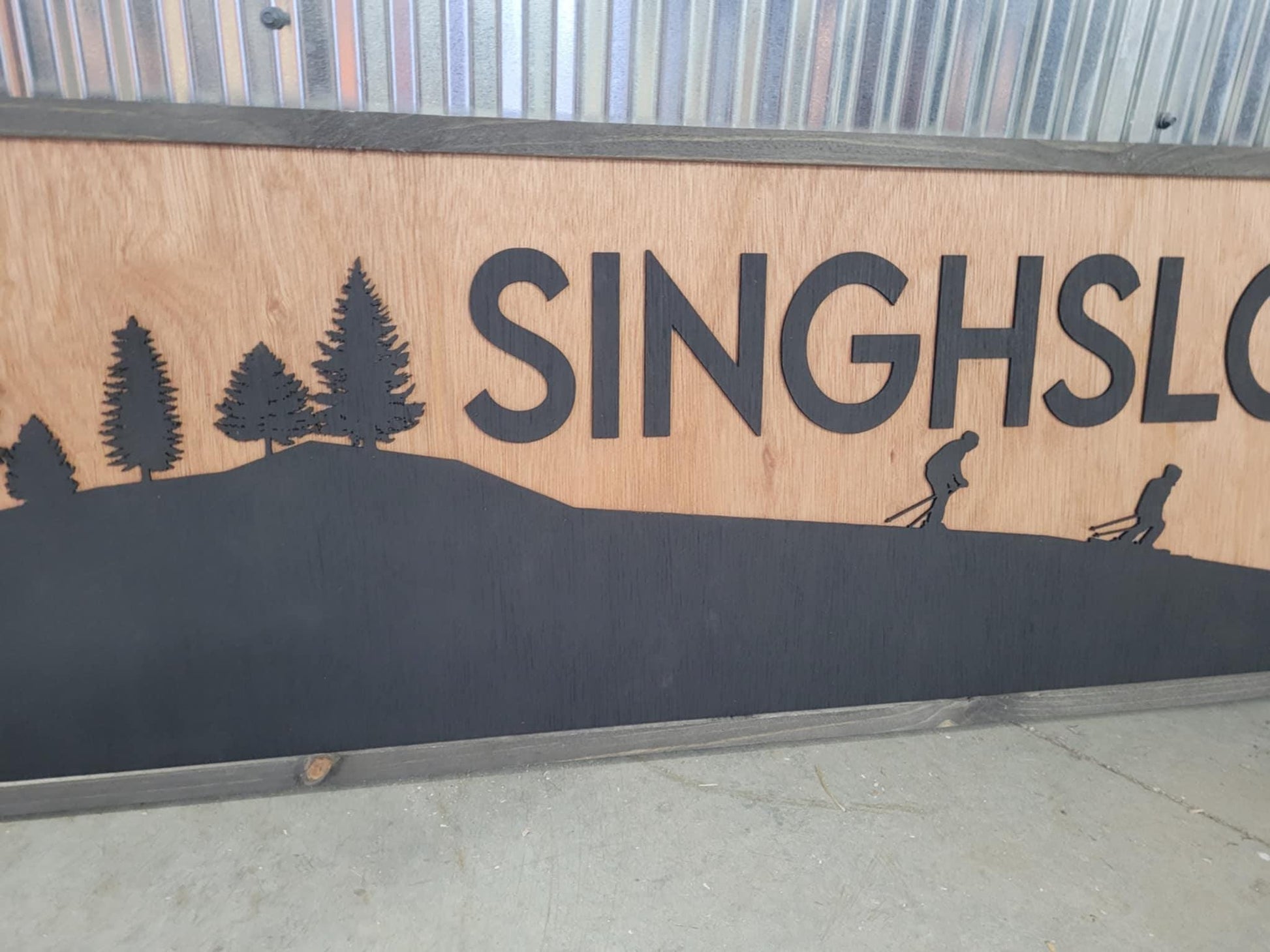 Custom Family Name Large Sign Over-sized Rustic Wood Laser Cut Out 3D Extra Large Sign Homestead Handmade Farm Skiing Slope Family Ski