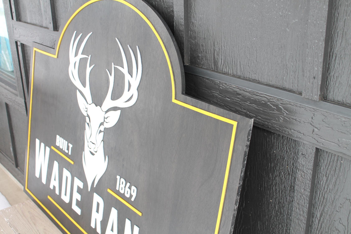 Custom Ranch Sign Deer Head Rustic Farmhouse Cabin Décor Personalized Family Ranch Name Sign Built Date Sign Western Outdoor Sign Country