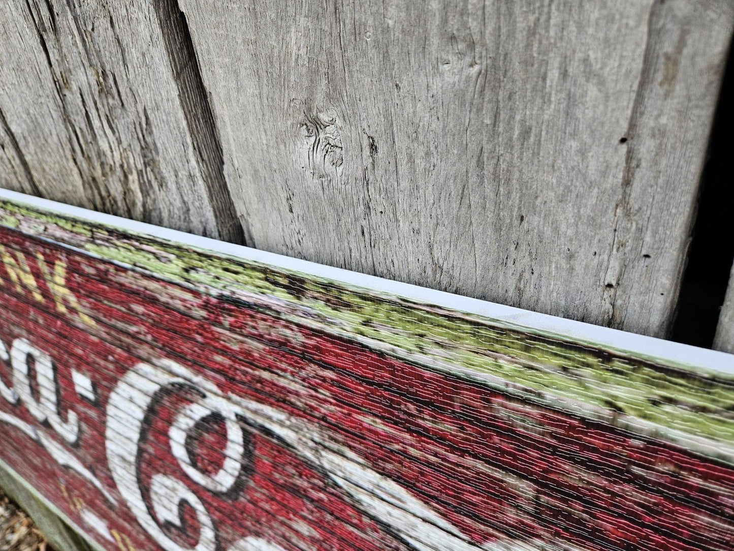Antique Coca-Cola Barn Sign Coke PVC Textured Finish Weatherproof Fade Resistant Rustic Waterproof Decor soda Printed Outdoor