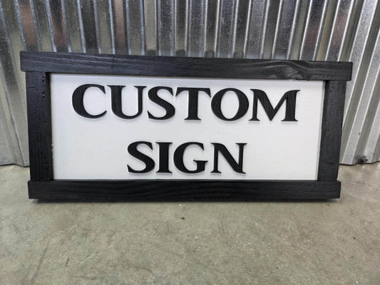 Personalized Custom Sign Rustic 3d Text Handmade Wooden Décor Farm
