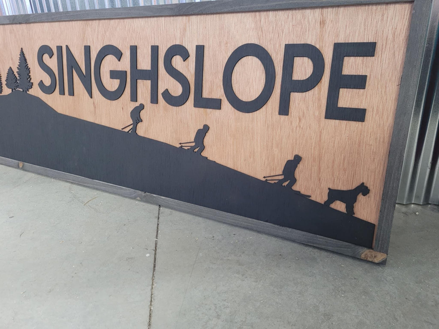 Custom Family Name Large Sign Over-sized Rustic Wood Laser Cut Out 3D Extra Large Sign Homestead Handmade Farm Skiing Slope Family Ski