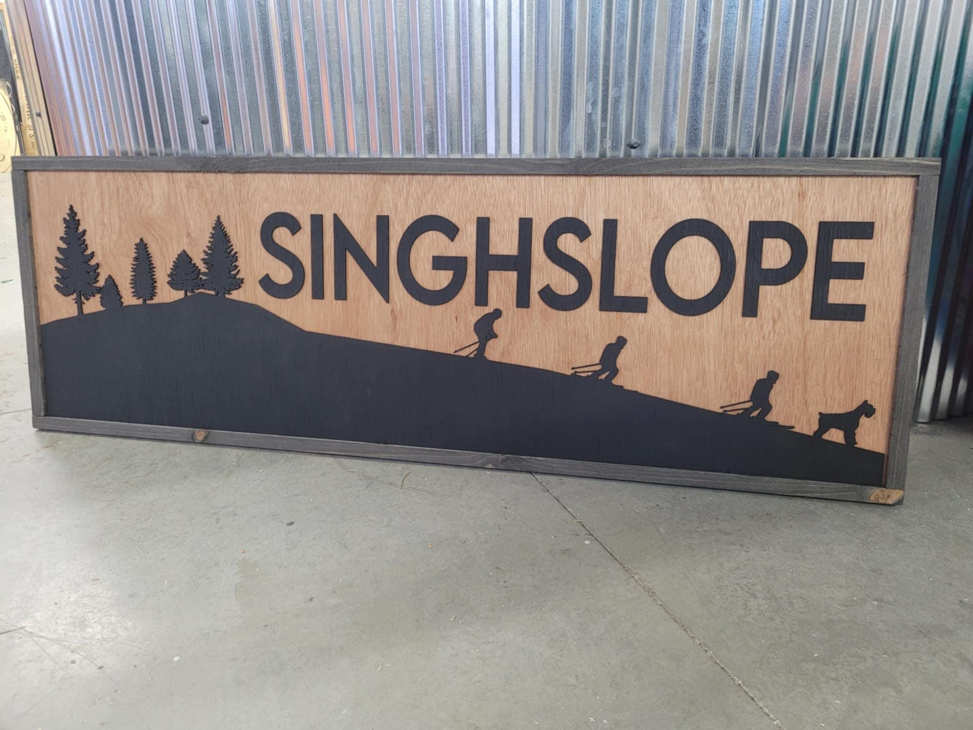 Custom Family Name Large Sign Over-sized Rustic Wood Laser Cut Out 3D Extra Large Sign Homestead Handmade Farm Skiing Slope Family Ski
