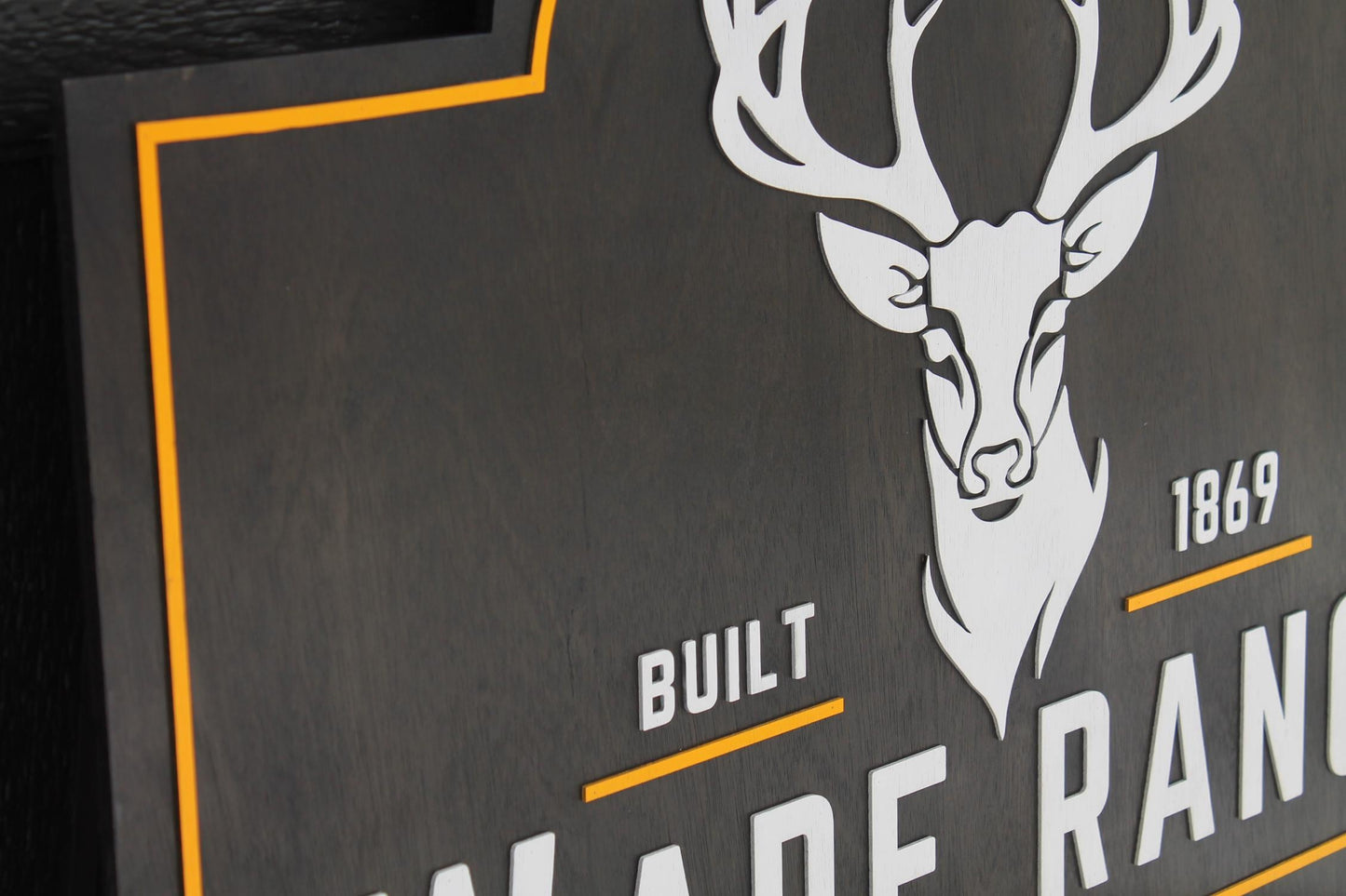 Custom Ranch Sign Deer Head Rustic Farmhouse Cabin Décor Personalized Family Ranch Name Sign Built Date Sign Western Outdoor Sign Country