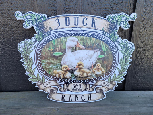 Duck Ranch Farm Personalize Waterproof Sign Smooth Custom Cut Signage Outdoor Ready for your Business Logo