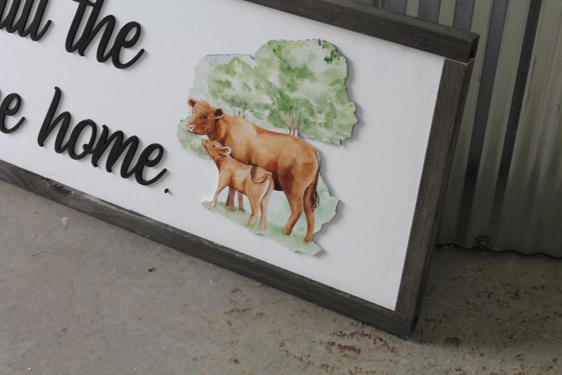 Love ya till the cows come home farm homestead calf Farmhouse Decor Cow Lover Country Home Sign Kitchen Home Homemade 3D UV