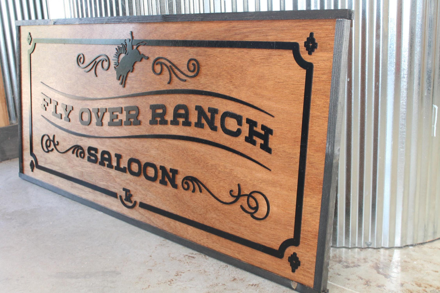 Custom Business Sign Rectangle 3D Large Custom Saloon Bar Ranch Cowboy Horse Outdoor Farmhouse Farm Barn Location c