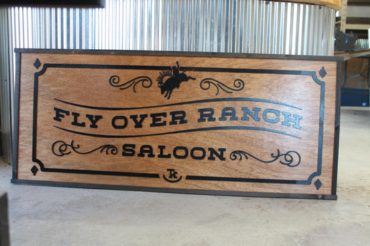 Custom Business Sign Rectangle 3D Large Custom Saloon Bar Ranch Cowboy Horse Outdoor Farmhouse Farm Barn Location c