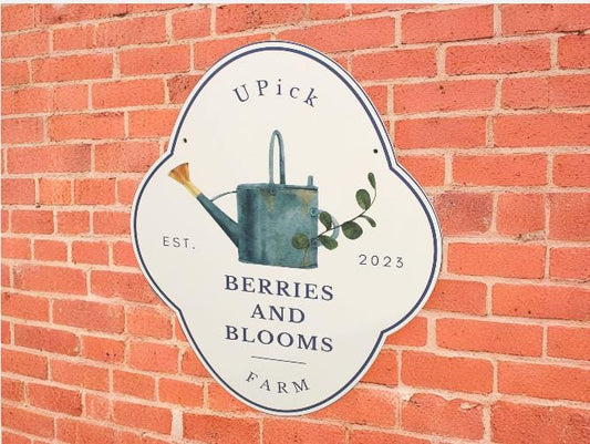 Contour UPick Garden Sign Watering Can Smooth Outdoor Custom Made Sign PVC Weather Water Proof Sturdy Fade Mold Resistant Printed Any Color