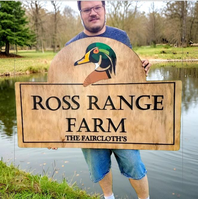 Farm Sign, Woodland Duck, Bird, Poultry, Hobby Farm, Large Custom Business Sign, We Use Your Actual Graphic, Business Logo, Wood, 3D, Large