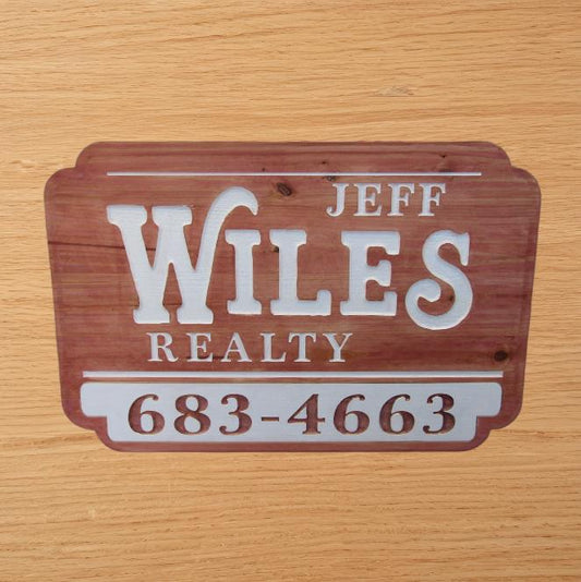 Realtor Estate Agent Custom Real Estate Office Red Engraved Large Business Reality Home Routed Thick Wooden Sign Commerical Signage