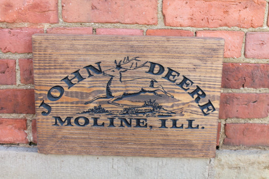 John Deere Tractor Engraved Sign Farmer Farm Ranch Mower Moline Illinois Country Pride Deer Mechanic Workshop Barn Man Cave Garage Farmhouse