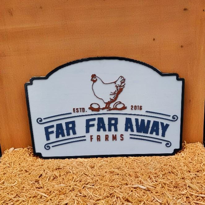 Farm Sign, Hobby Farm Sign, Chickens, Home Grown, Commercial Business Sign, Wood, 3D, Exterior Sign, Outdoor, Entrance Sign, Personalized