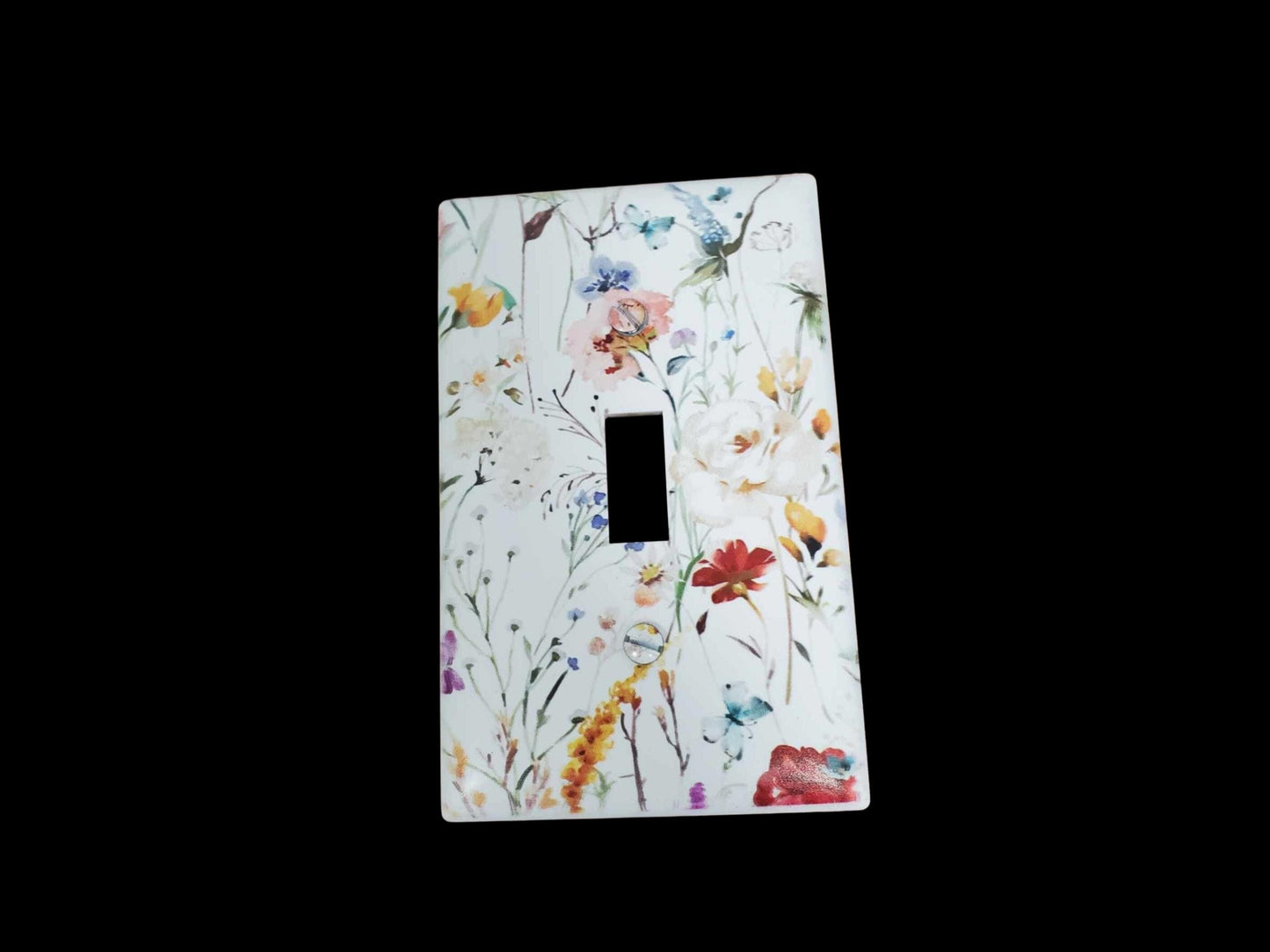 Floral Flowers Botany Spring Printed in Color Light Switch Cover Plate Durable Baby Room Kids Room Decorative Decor