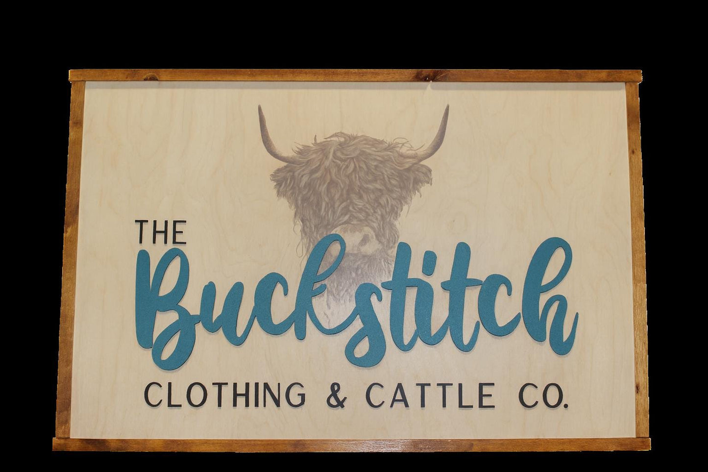 Highland Cow Cattle Company Wood Sign Raised Text Large Printed Scottish Western Country Primitive Clothing Wall Hanging Decoration