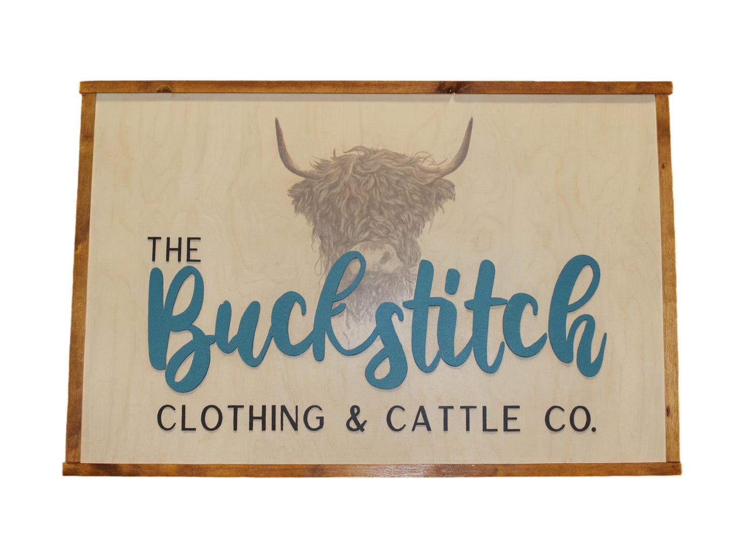 Highland Cow Cattle Company Wood Sign Raised Text Large Printed Scottish Western Country Primitive Clothing Wall Hanging Decoration