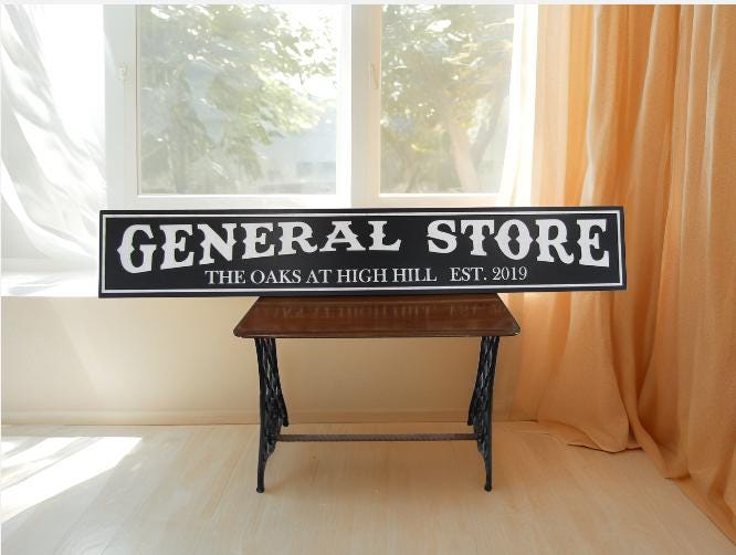 Extra Large Custom General Store Ranch Sign Over-sized Rustic Business Logo Wood Laser Cut Out 3D Footstepsinthepast Small Business